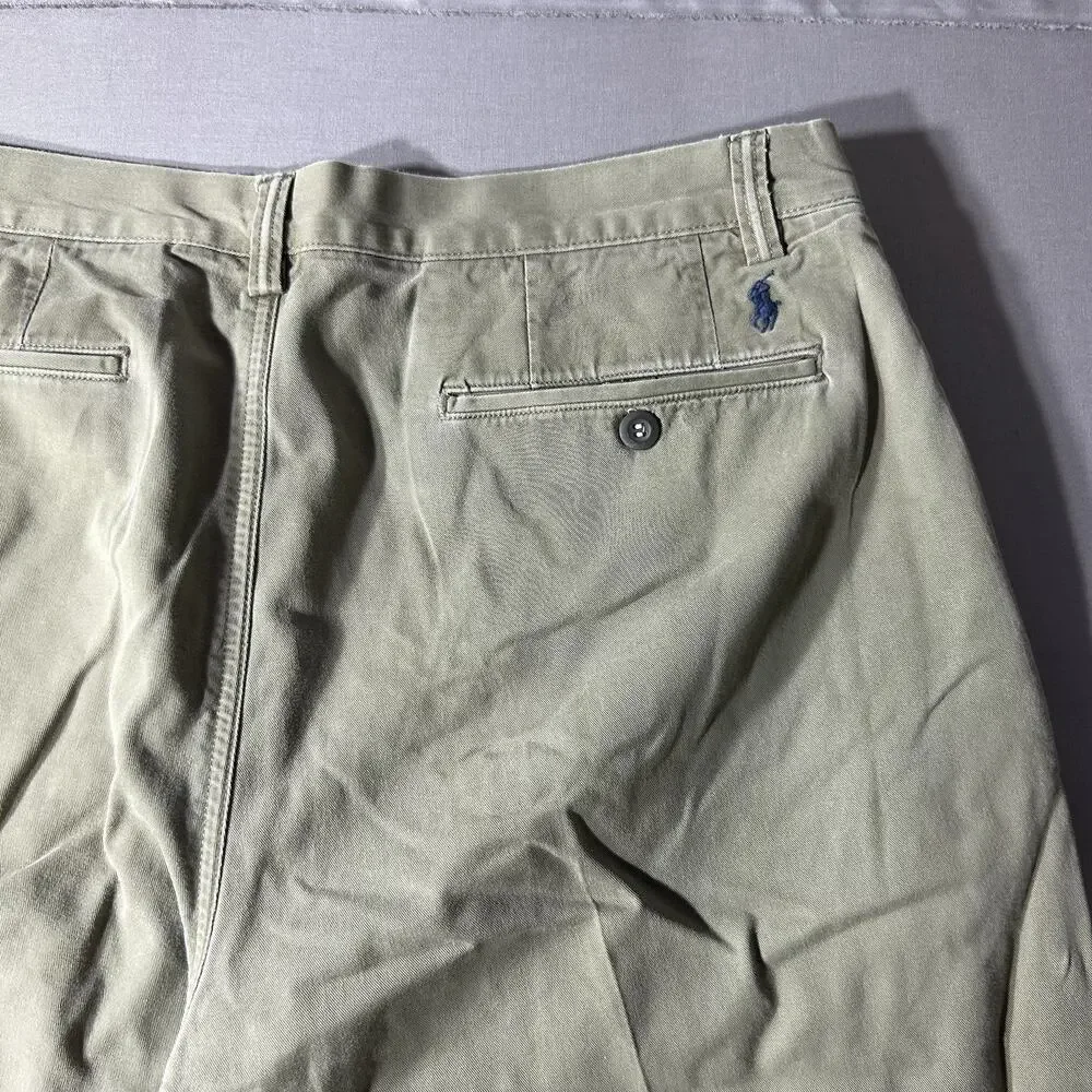 Polo Ralph Lauren Stretch Straight Fit Chino Pants Olive Green Mens Size 34x30